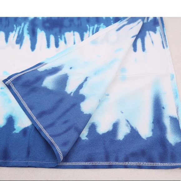 Tie Dye Caftan Beach Swim Coverup Maxi Dress - Picture 9 of 15